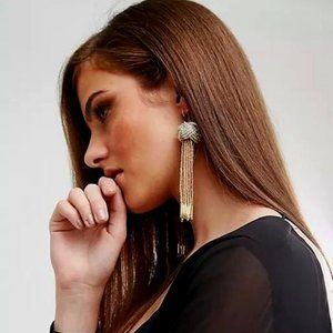 NEW* Vanessa Mooney Knot Tassel Drop Earrings Rose Gold Color $78